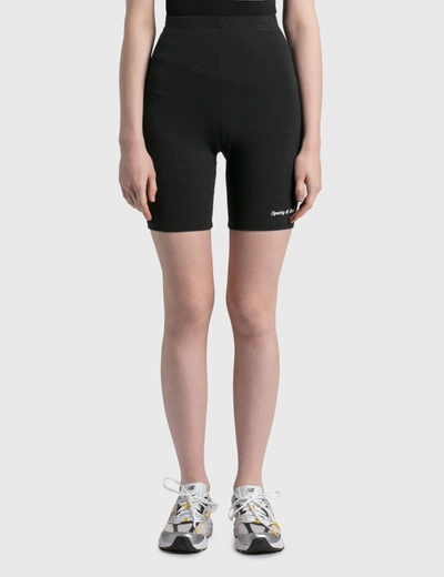 Shop Sporty And Rich Classic Logo Biker Shorts In Black