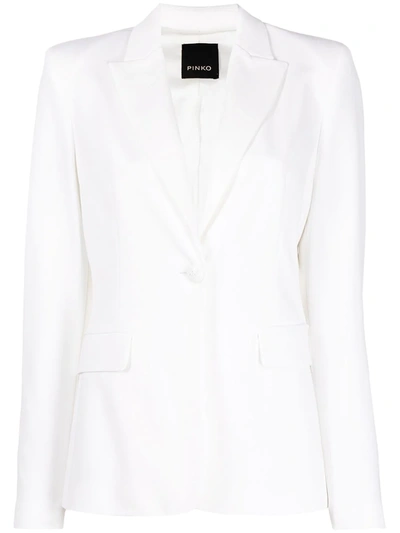 Shop Pinko Tailored Fitted Blazer In White