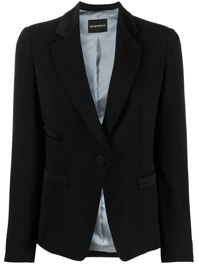 Shop Emporio Armani Single-breasted Tailored Jacket In Black