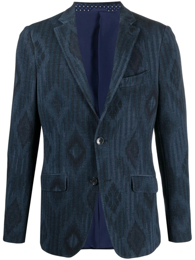 Shop Etro Regular Fit Jacket In Blue