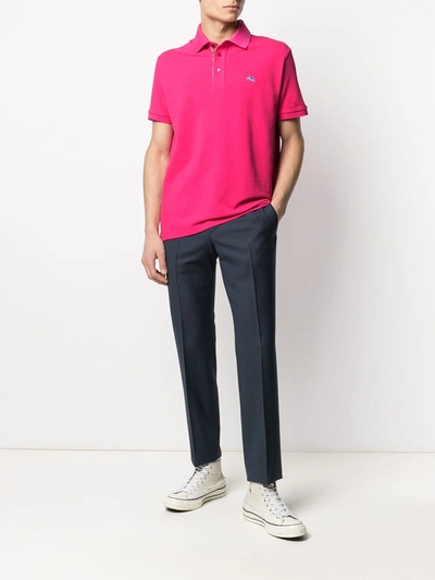 Shop Etro Printed Polo Shirt In Violet