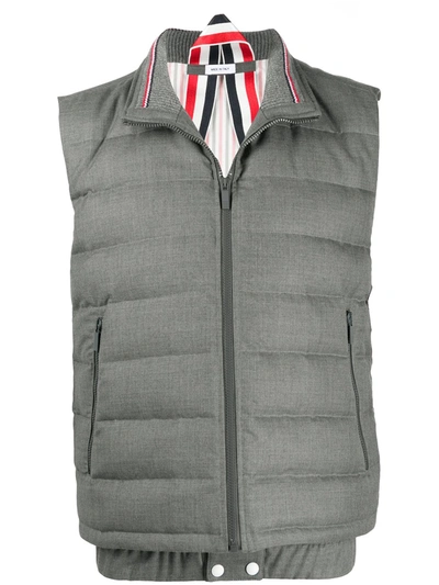 Shop Thom Browne Down Waistcoat In Grey