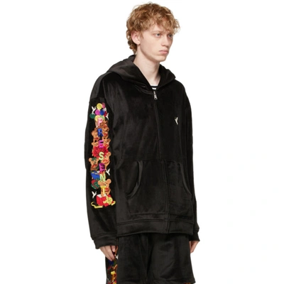Doublet Black Chaos Embroidery Comfy Hoodie | ModeSens