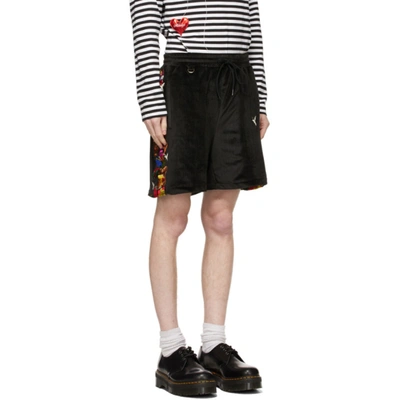 Shop Doublet Black Chaos Embroidery Shorts