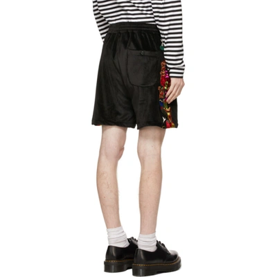 Shop Doublet Black Chaos Embroidery Shorts