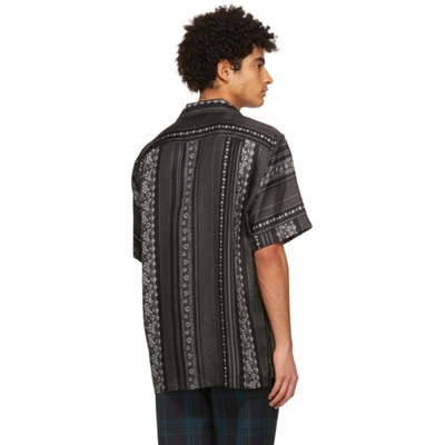 Shop Dolce & Gabbana Black & White Geometric Print Tropical Shirt In Hn2sf Stripes Fiori
