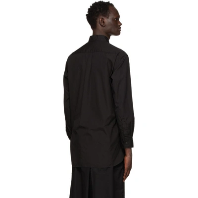 Shop Yohji Yamamoto Black Poplin Chain Stitch Shirt