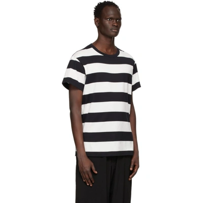 Horizontal Stripe-print Cotton T-shirt In Off White