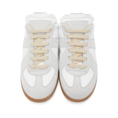 Shop Maison Margiela White & Grey Replica Slip-on Sneakers In T1016 Dirty White
