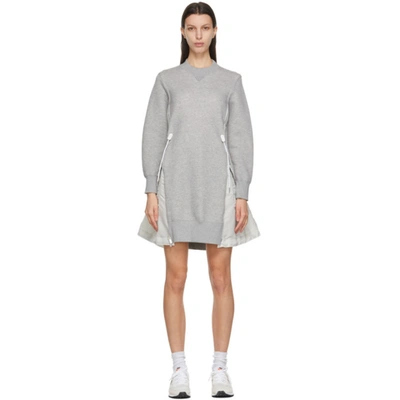 Shop Sacai Grey & Off-white Sponge Sweat X Ma-1 Dress In 376 Ltgry