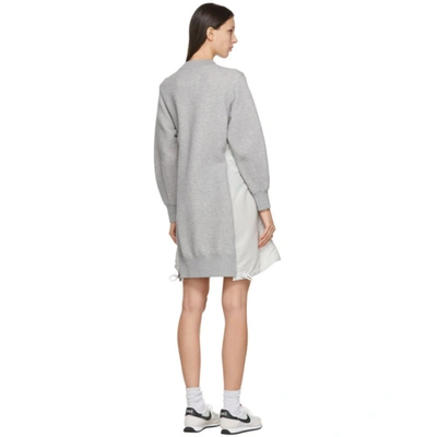 Shop Sacai Grey & Off-white Sponge Sweat X Ma-1 Dress In 376 Ltgry