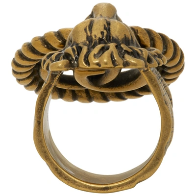 Shop Gucci Gold Gg Lion Ring