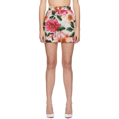 Shop Dolce & Gabbana Multicolor Poplin Camellia Print Shorts In Hc2ai Pink