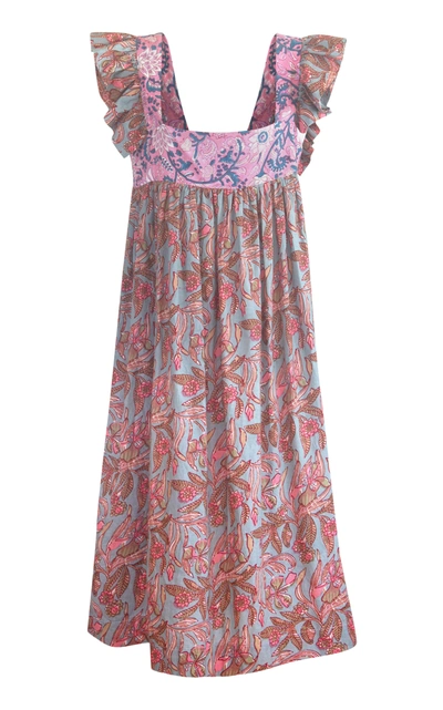 Shop Alix Of Bohemia Emmaline Patchwork Printed Ruffled Cotton Midi Dress