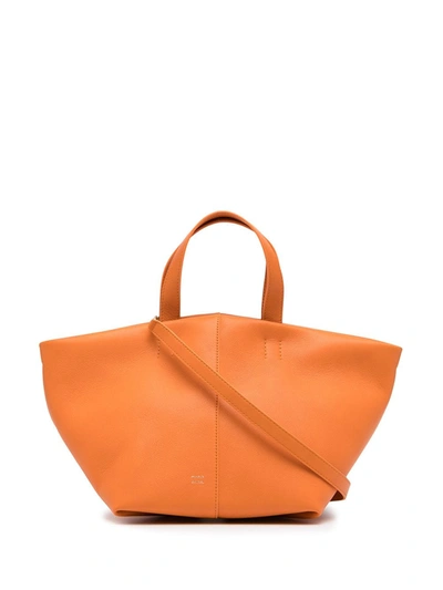Shop Mansur Gavriel Tulipano Tote Bag In Orange
