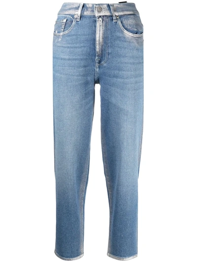 Shop 7 For All Mankind Malia Cropped Jeans In Blue