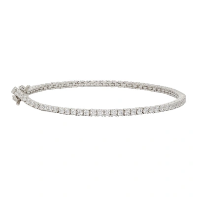 Shop Hatton Labs Silver & White Tennis Bracelet In White Topaz