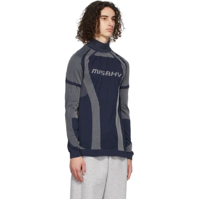 Shop Misbhv Navy & Grey Active Turtleneck In Navy/gray