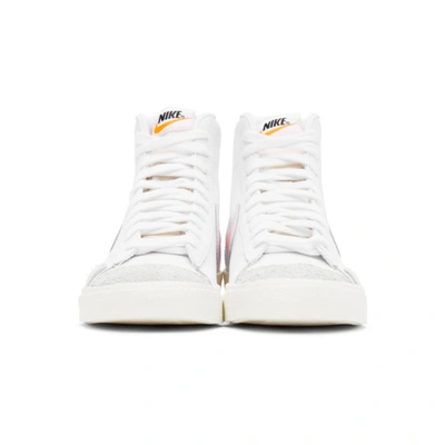 Shop Nike White & Pink Blazer Mid '77 Vintage High Sneakers In 108 White/p
