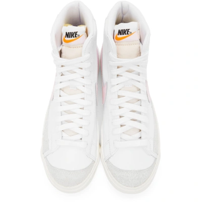 Shop Nike White & Pink Blazer Mid '77 Vintage High Sneakers In 108 White/p