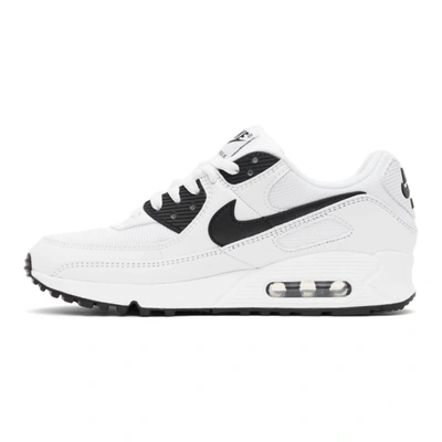 Shop Nike White And Black Air Max 90 Sneakers In 103 White/b