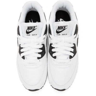Shop Nike White And Black Air Max 90 Sneakers In 103 White/b