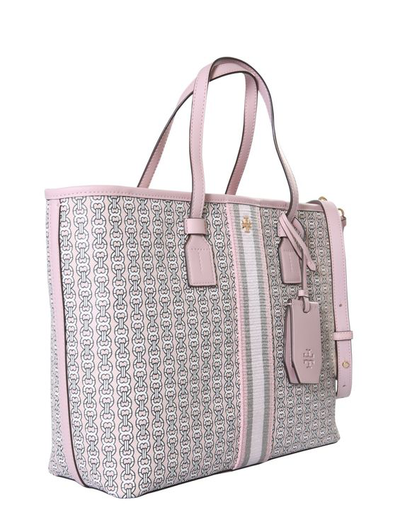 Tory Burch Gemini Link Small Canvas Shopping Bag In Costal Pink (pink ...