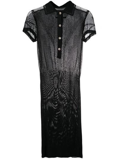 Pre-owned Jean Paul Gaultier 1990s Semi-sheer Fitted Dress In Black