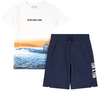 Shop Mayoral Navy Windsurfing Print T-shirt And Shorts Set
