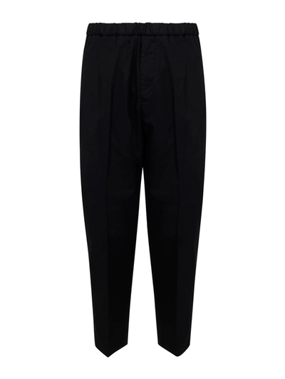 Shop Jil Sander Lightweight Cotton Trousers In Black