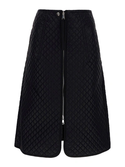 Shop Moncler Quilted Nylon Skirt In Black