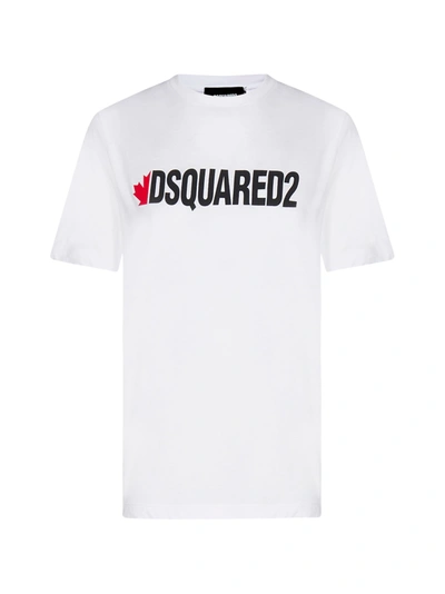 Shop Dsquared2 Renny Logo Cotton T-shirt In White