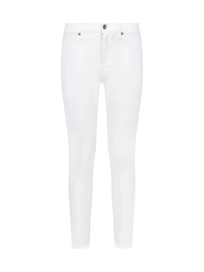 Shop 7 For All Mankind Stretch Denim Skinny Crop Jeans In White