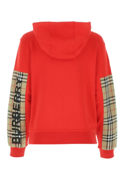 Shop Burberry Red Cotton Sweatshirt Nd  Donna M