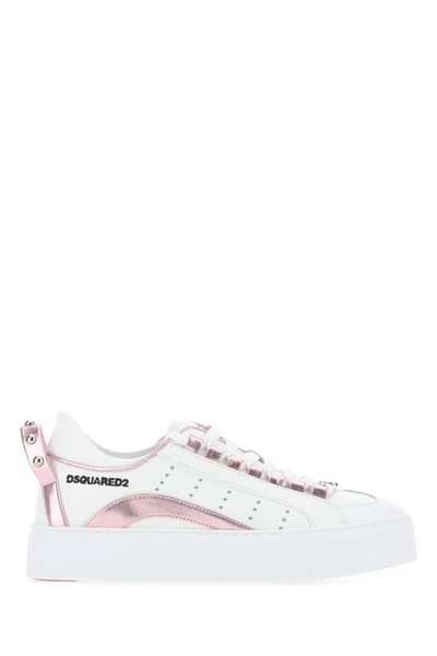 Shop Dsquared2 Two-tone Leather Sneakers Nd Dsquared Donna 38.5