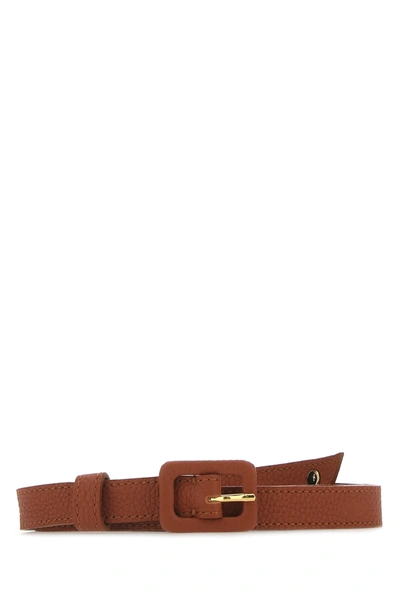 Shop Agnona Brick Leather Belt Nd  Donna Tu