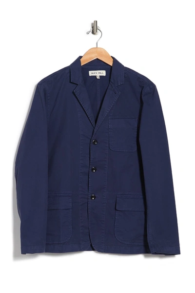 Shop Alex Mill Mill Twill Blazer Jacket In Navy