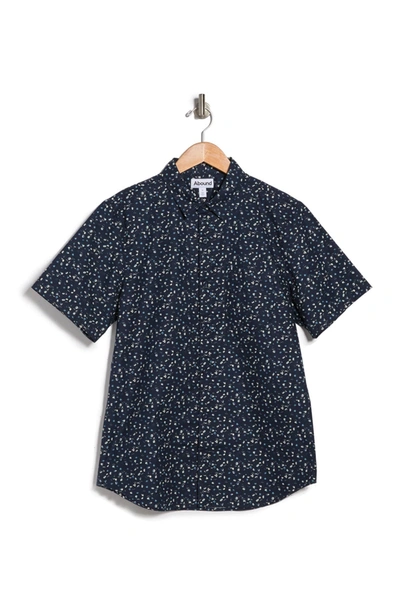 Shop Abound Mini Print Regular Fit Shirt In Navy Iris Flowers