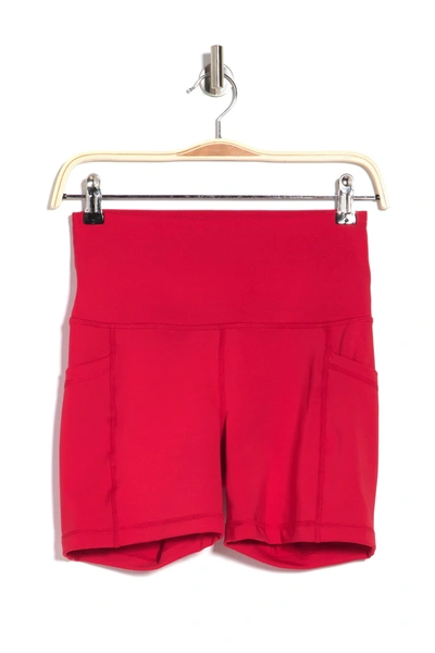 Shop 90 Degree By Reflex Interlink High-rise 5 Side Pocket Shorts In Scorpio Red