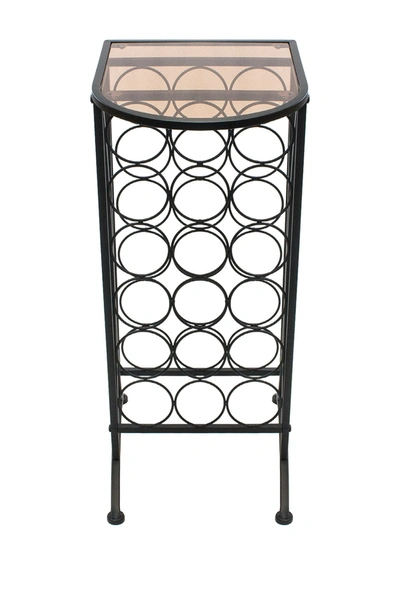 Shop Sorbus Wine Rack Stand With Glass Table Top In Black