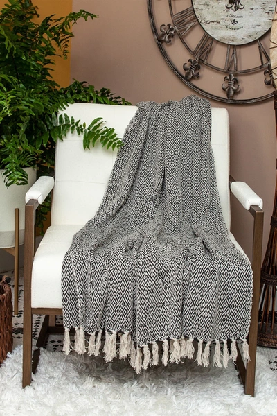 Parkland Collection Sasha Casual Beige 52" X 67" Woven Handloom Throw In Beige