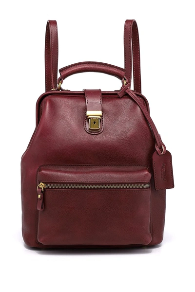 Shop Old Trend Leather Convertible Doctor Backpack In Burgundy