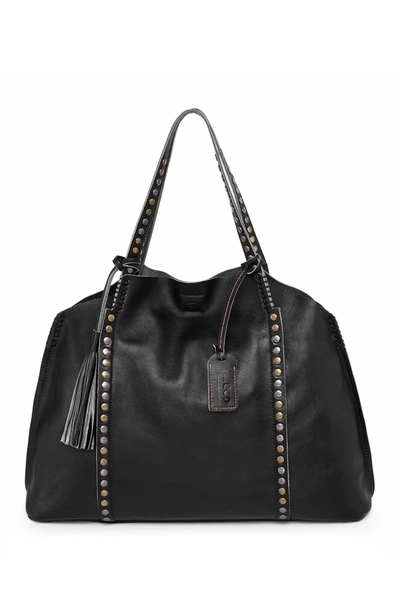 Shop Old Trend Birch Leather Tote Bag In Black