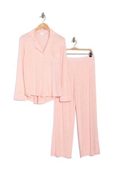 Shimera Tranquility Long Sleeve Shirt Pants 2 piece Pajama Set In Pink Veil Rose ModeSens