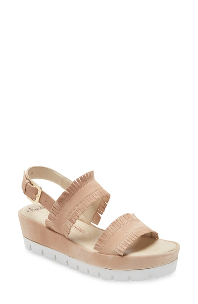 Shop Amalfi By Rangoni Blake Slingback Suede Platform Sandal In Sand Cashmere