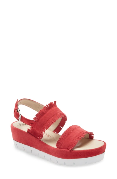 Shop Amalfi By Rangoni Blake Slingback Suede Platform Sandal In Red Cashmere