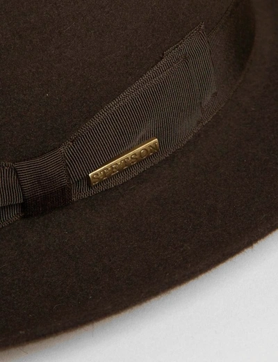 Shop Stetson Hats Stetson Penn Fedora Hat In Dark Brown