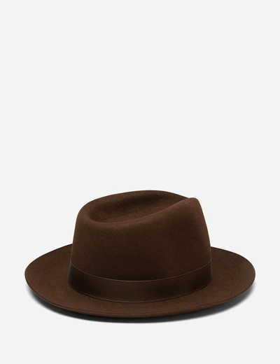 Shop Stetson Hats Stetson Penn Fedora Hat In Dark Brown