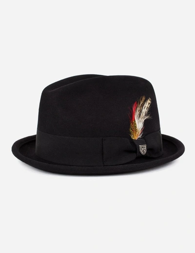 Shop Brixton Gain Felt Trilby Hat In Black Felt