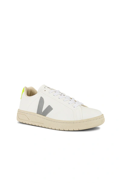 Shop Veja Urca Sneaker In White  Oxford Grey & Jaune Fluo